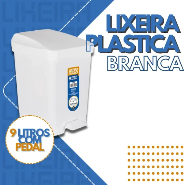 LIXEIRA PVC COM PEDAL METASUL 9L