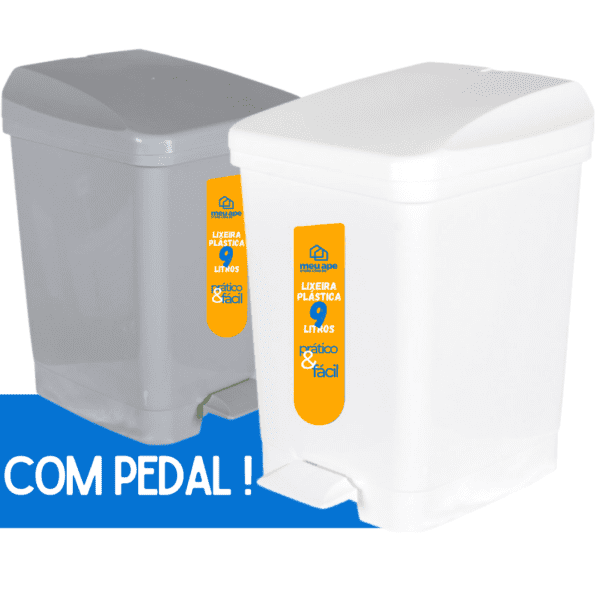 LIXEIRA PVC COM PEDAL METASUL 9L - Image 2