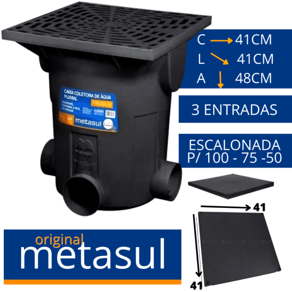 CAIXA COLETORA DE AGUA PLUVIAL PVC GD. PREMIUM METASUL - Image 2